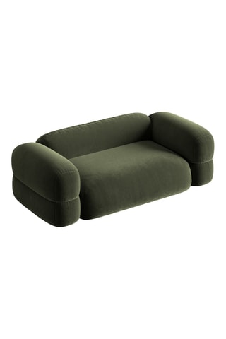 Canapé Lony - Vert foncé - 3 places - Toucher velours