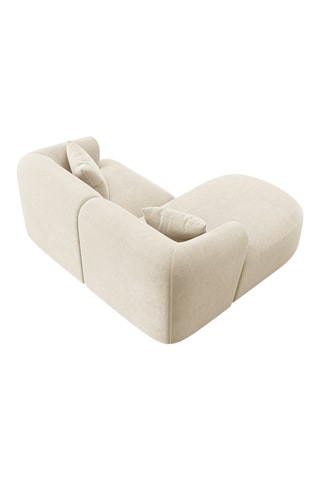 Canapé d’angle gauche modulaire Talia - Beige clair - 3 places - En tissu velours