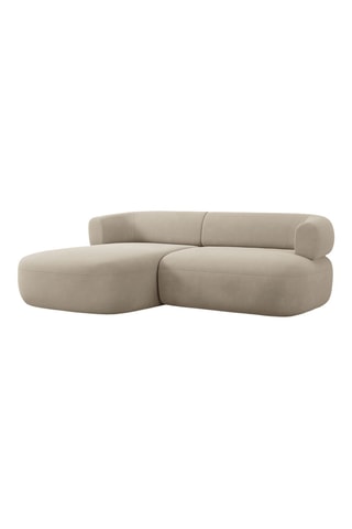 Canapé d’angle gauche Estro - Beige - 3 places - En tissu velours