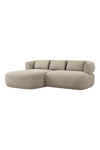 Canapé d’angle gauche Estro - Beige - 3 places - En tissu velours