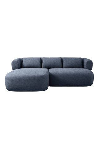 Canapé d’angle gauche Estro - Bleu foncé - 3 places - En chenille