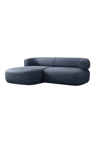 Canapé d’angle gauche Estro - Bleu foncé - 3 places - En chenille