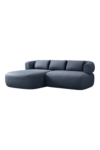 Canapé d’angle gauche Estro - Bleu foncé - 3 places - En chenille
