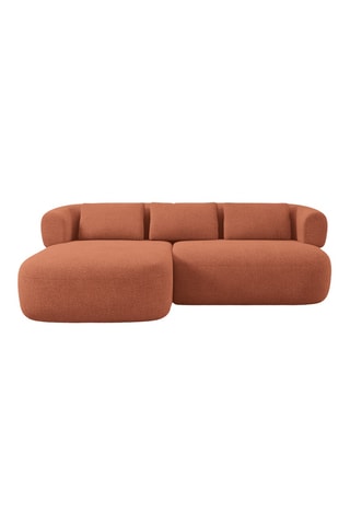 Canapé d’angle gauche Estro - Rouge brique - 3 places - En polyester recyclé
