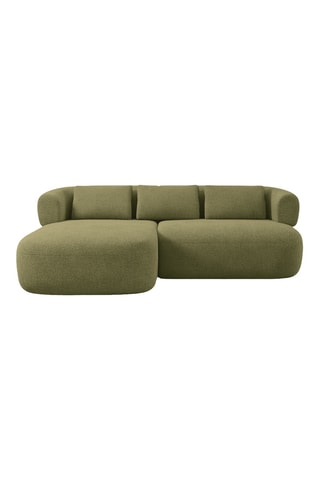 Canapé d’angle gauche Estro - Vert olive - 3 places - En polyester recyclé