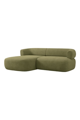 Canapé d’angle gauche Estro - Vert olive - 3 places - En polyester recyclé
