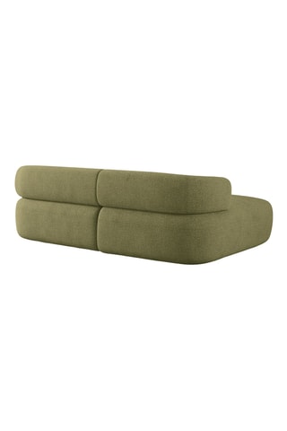 Canapé d’angle gauche Estro - Vert olive - 3 places - En polyester recyclé