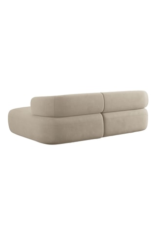 Canapé d’angle droit Estro - Beige - 3 places - En tissu velours