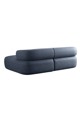 Canapé d’angle droit Estro - Bleu foncé - 3 places - En tissu chenille