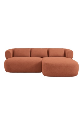 Canapé d’angle droit Estro - Rouge brique - 3 places - En polyester recyclé
