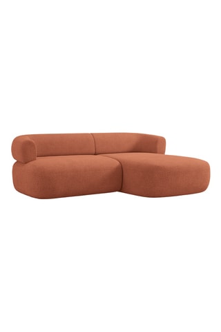 Canapé d’angle droit Estro - Rouge brique - 3 places - En polyester recyclé
