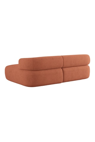 Canapé d’angle droit Estro - Rouge brique - 3 places - En polyester recyclé