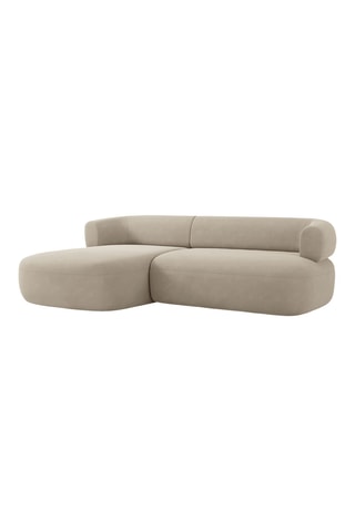 Canapé d’angle gauche Estro - Beige - 3 places - En tissu velours