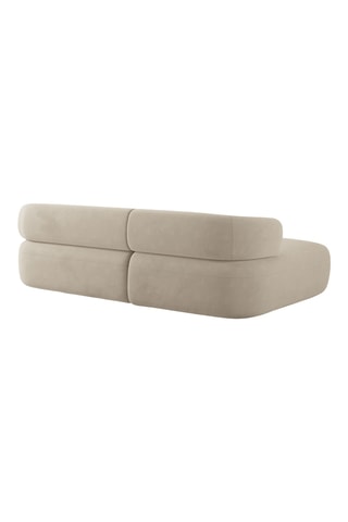 Canapé d’angle gauche Estro - Beige - 3 places - En tissu velours
