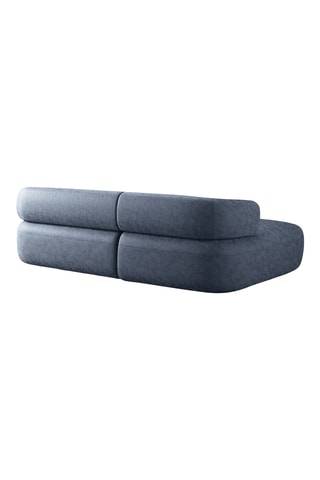 Canapé d’angle gauche Estro - Bleu foncé - 3 places - En tissu chenille