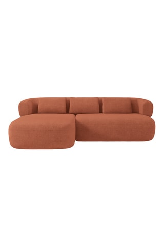 Canapé d’angle gauche Estro - Rouge brique - 3 places - En polyester recyclé