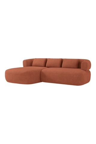 Canapé d’angle gauche Estro - Rouge brique - 3 places - En polyester recyclé