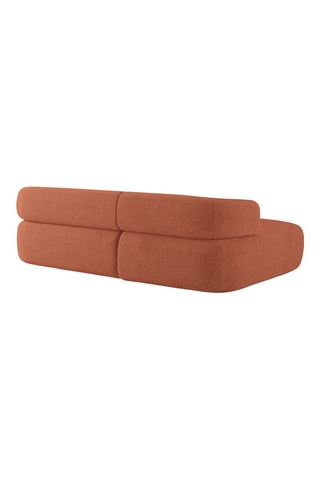 Canapé d’angle gauche Estro - Rouge brique - 3 places - En polyester recyclé