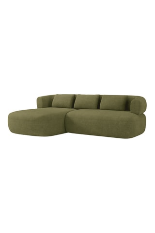 Canapé d’angle gauche Estro - Vert olive - 3 places - En polyester recyclé