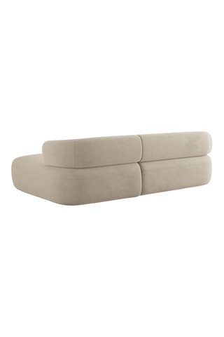 Canapé d’angle droit Estro - Beige - 3 places - En tissu velours