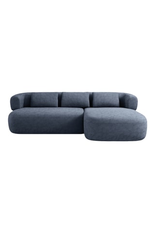 Canapé d’angle droit Estro - Bleu foncé - 3 places - En chenille