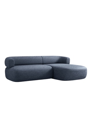 Canapé d’angle droit Estro - Bleu foncé - 3 places - En chenille