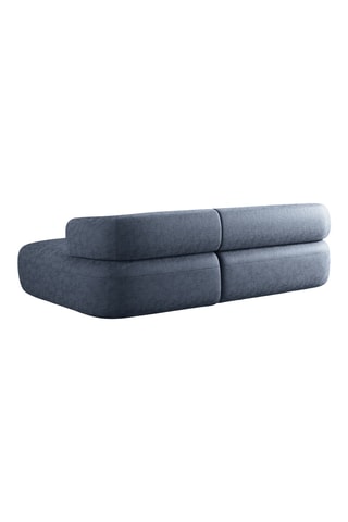 Canapé d’angle droit Estro - Bleu foncé - 3 places - En chenille
