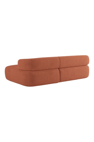 Canapé d’angle droit Estro - Rouge brique - 3 places - En polyester recyclé