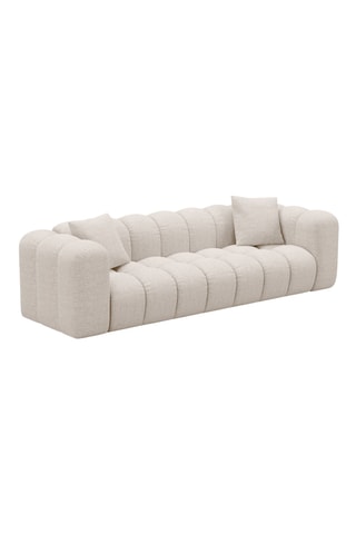 Canapé convertible Arden - Beige - 3 places - En tissu chenille