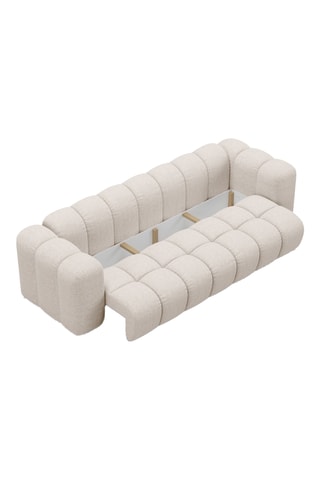 Canapé convertible Arden - Beige - 3 places - En tissu chenille