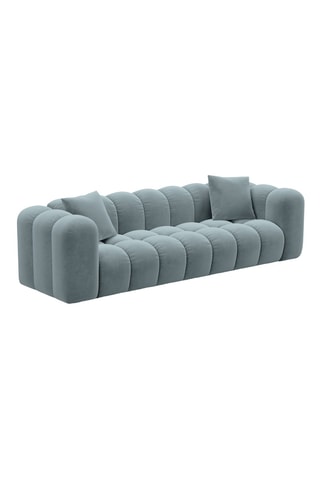Canapé convertible Arden - Bleu clair - 3 places - Tissu velours
