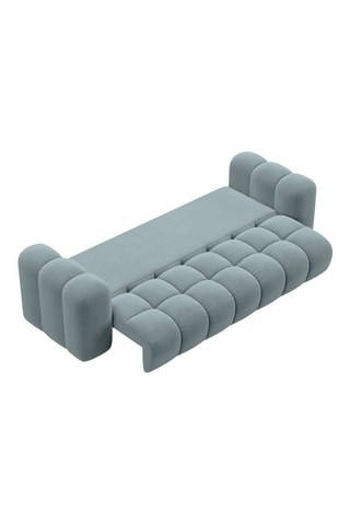 Canapé convertible Arden - Bleu clair - 3 places - Tissu velours