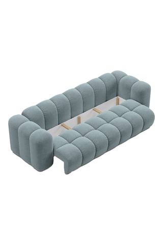 Canapé convertible Arden - Bleu clair - 3 places - Tissu velours