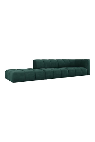 Canapé modulable gauche Adams - Vert bouteille - 4 places - En tissu chenille
