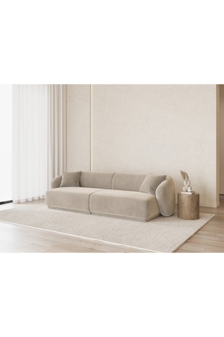 Canapé Jane - Beige - 4 places - En tissus velours