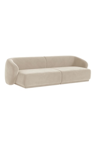Canapé Jane - Beige - 4 places - En tissus velours