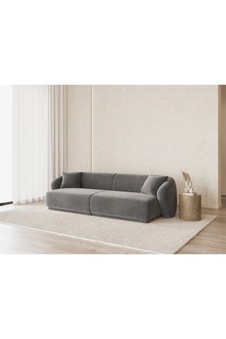 Canapé Jane - Gris - 4 places - Toucher velours