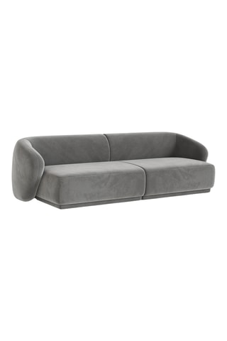 Canapé Jane - Gris - 4 places - Toucher velours