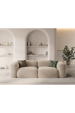 Canapé modulaire Lony - Beige clair - 4 places - Toucher velours