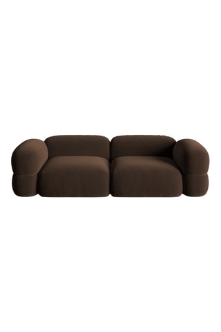 Canapé modulaire Lony - Marron foncé - 4 places - Toucher velours
