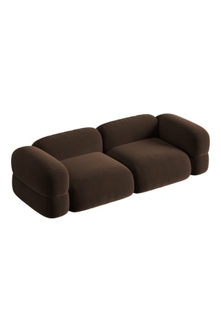 Canapé modulaire Lony - Marron foncé - 4 places - Toucher velours