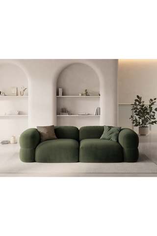 Canapé modulaire Lony - Vert foncé - 4 places - Toucher velours
