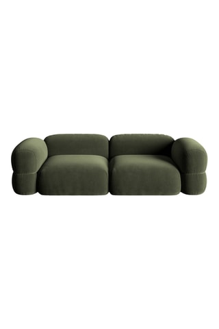Canapé modulaire Lony - Vert foncé - 4 places - Toucher velours