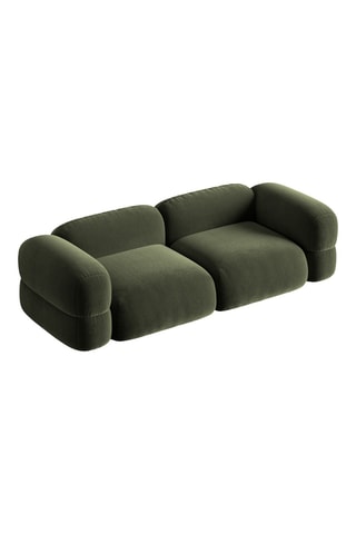 Canapé modulaire Lony - Vert foncé - 4 places - Toucher velours