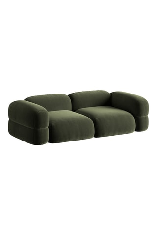 Canapé modulaire Lony - Vert foncé - 4 places - Toucher velours
