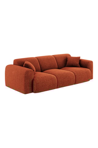 Canapé Theo - Rouge brique - 3 places - En tissu chenille