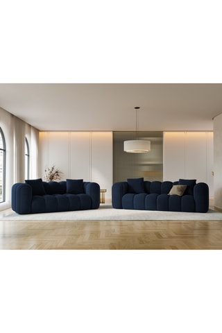 Canapé modulaire Arden - Bleu roi - 4 places - Tissu velours