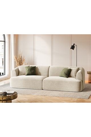 Canapé modulaire Talia - Beige clair - 4 places - En tissu velours