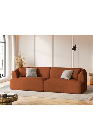 Canapé modulaire Talia - Rouge brique - 4 places - En tissu chenille