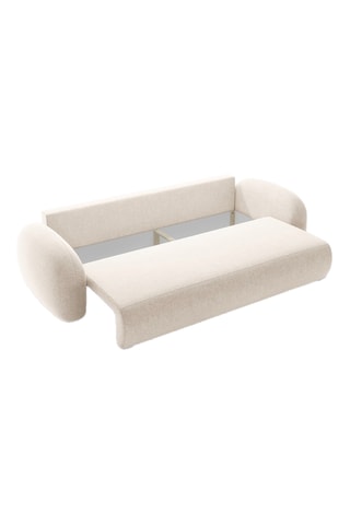 Canapé convertible Kora - Beige clair - 3 places - Tissu chenille